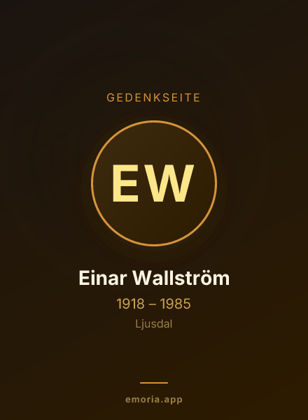 Gedenkportrait von Einar Wallström