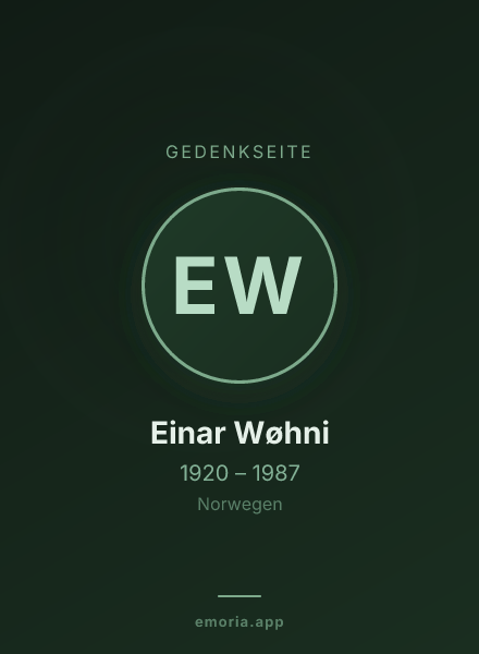 Gedenkportrait von Einar Wøhni
