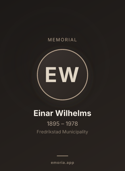 Memorial portrait of Einar Wilhelms