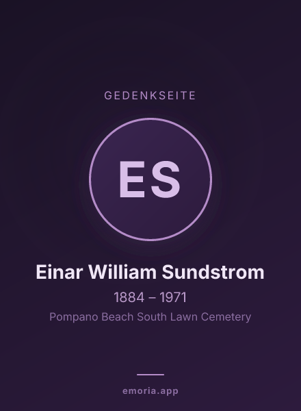 Gedenkportrait von Einar William Sundstrom