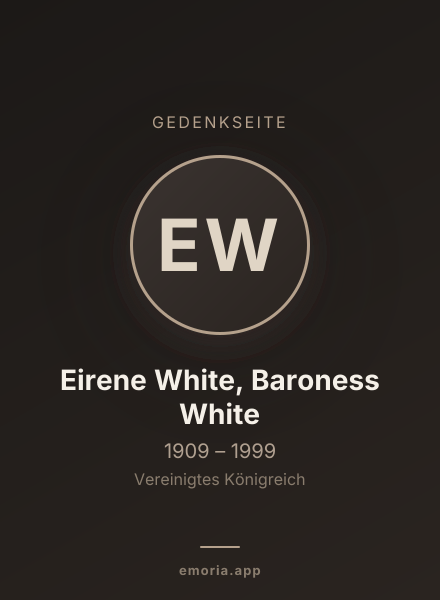 Gedenkportrait von Eirene White, Baroness White