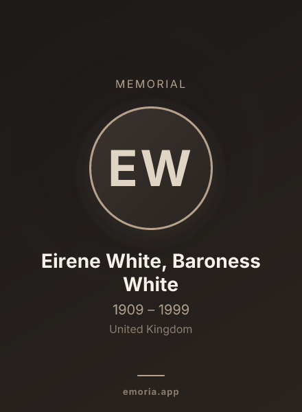 Memorial portrait of Eirene White, Baroness White