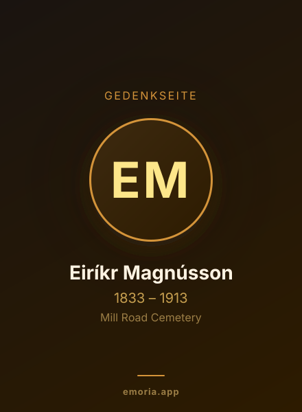 Gedenkportrait von Eiríkr Magnússon