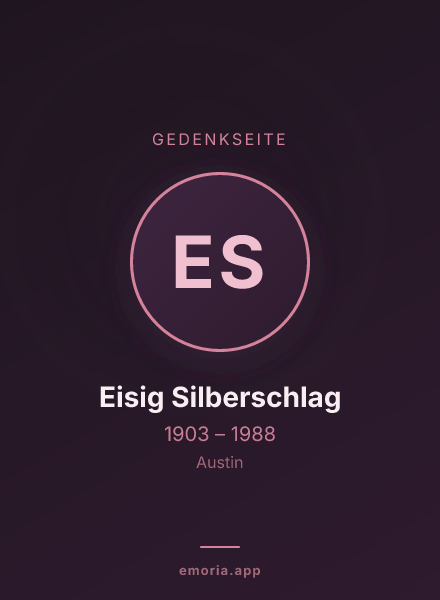 Gedenkportrait von Eisig Silberschlag
