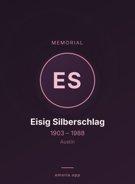 Memorial portrait of Eisig Silberschlag
