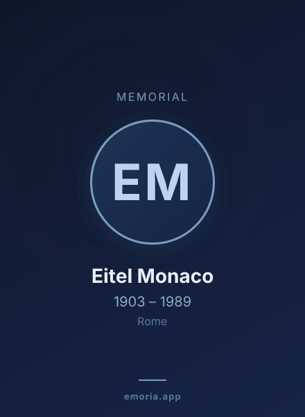 Memorial portrait of Eitel Monaco