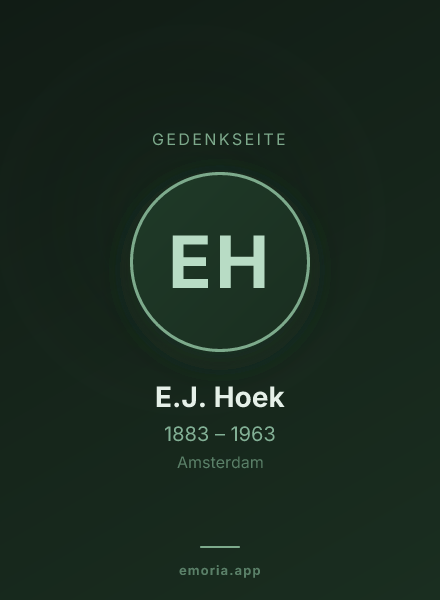 Gedenkportrait von E.J. Hoek