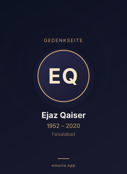 Gedenkportrait von Ejaz Qaiser
