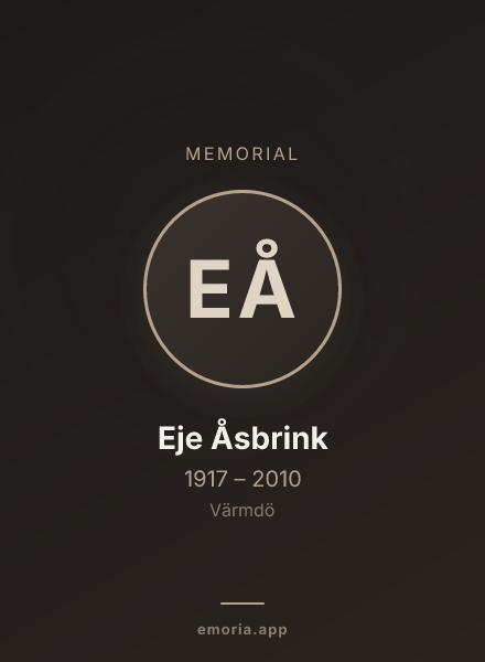 Memorial portrait of Eje Åsbrink