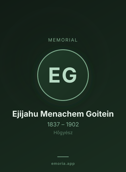 Memorial portrait of Ejijahu Menachem Goitein