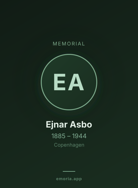 Memorial portrait of Ejnar Asbo