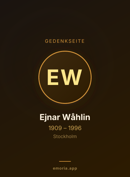 Gedenkportrait von Ejnar Wåhlin