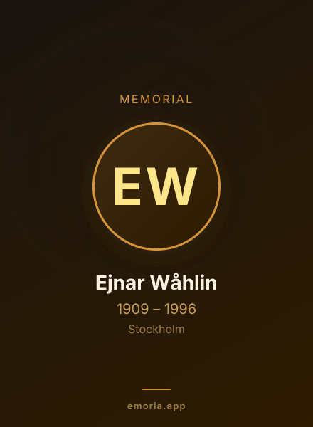 Memorial portrait of Ejnar Wåhlin
