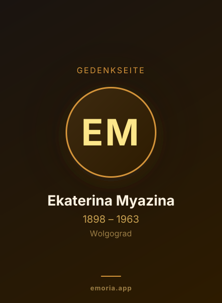 Gedenkportrait von Ekaterina Myazina