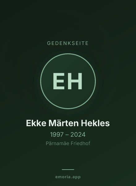Gedenkportrait von Ekke Märten Hekles
