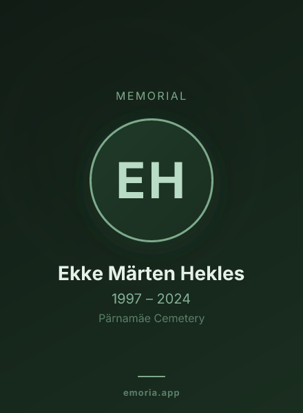 Memorial portrait of Ekke Märten Hekles