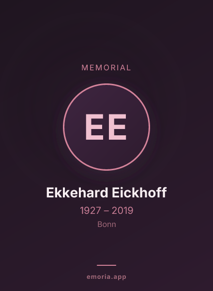 Memorial portrait of Ekkehard Eickhoff
