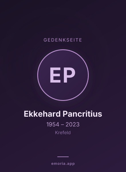 Gedenkportrait von Ekkehard Pancritius