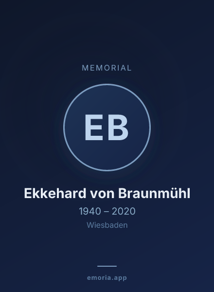 Memorial portrait of Ekkehard von Braunmühl