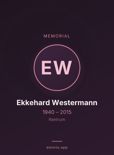 Memorial portrait of Ekkehard Westermann