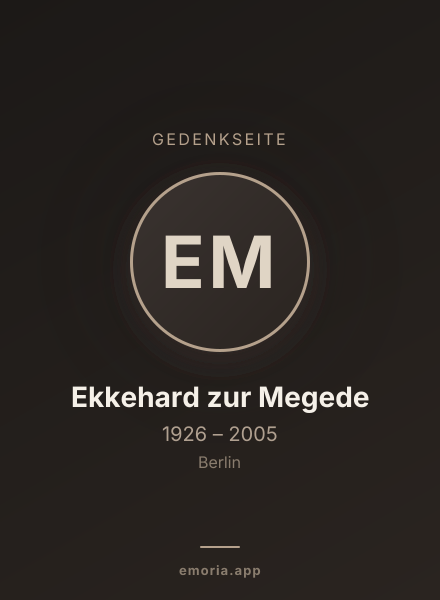 Gedenkportrait von Ekkehard zur Megede