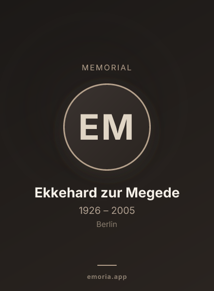 Memorial portrait of Ekkehard zur Megede