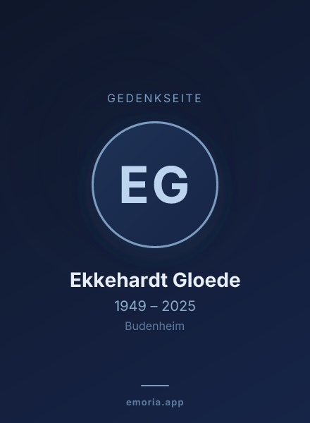 Gedenkportrait von Ekkehardt Gloede
