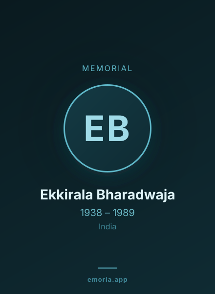Memorial portrait of Ekkirala Bharadwaja