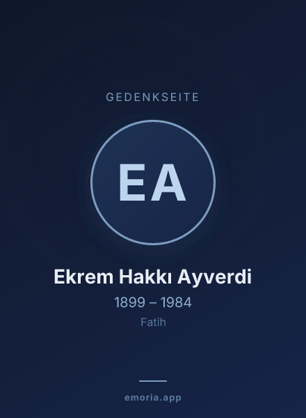 Gedenkportrait von Ekrem Hakkı Ayverdi
