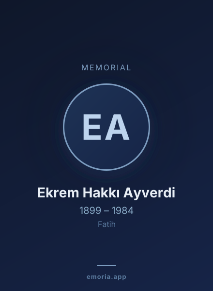 Memorial portrait of Ekrem Hakkı Ayverdi