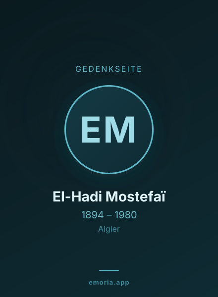 Gedenkportrait von El-Hadi Mostefaï