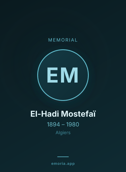 Memorial portrait of El-Hadi Mostefaï