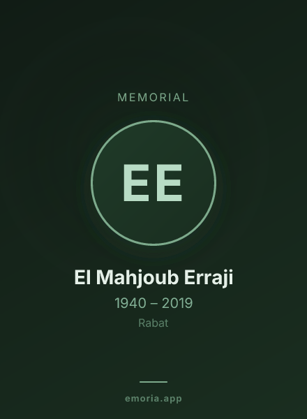 Memorial portrait of El Mahjoub Erraji