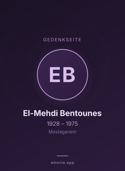 Gedenkportrait von El-Mehdi Bentounes