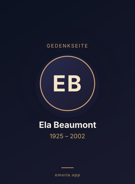 Gedenkportrait von Ela Beaumont