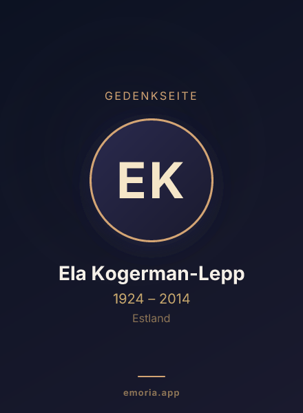 Gedenkportrait von Ela Kogerman-Lepp