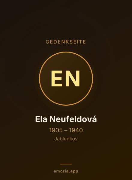 Gedenkportrait von Ela Neufeldová