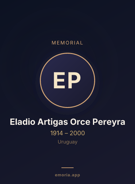 Memorial portrait of Eladio Artigas Orce Pereyra