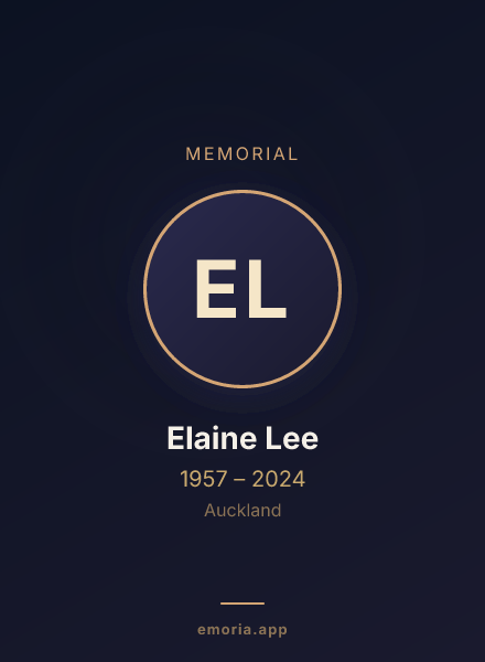 Memorial portrait of Elaine Lee