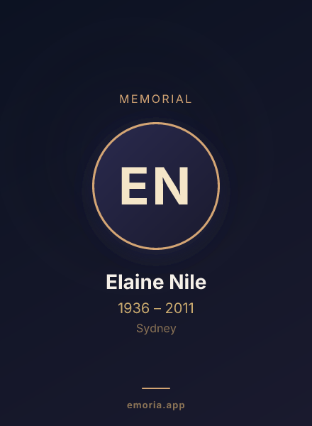 Memorial portrait of Elaine Nile