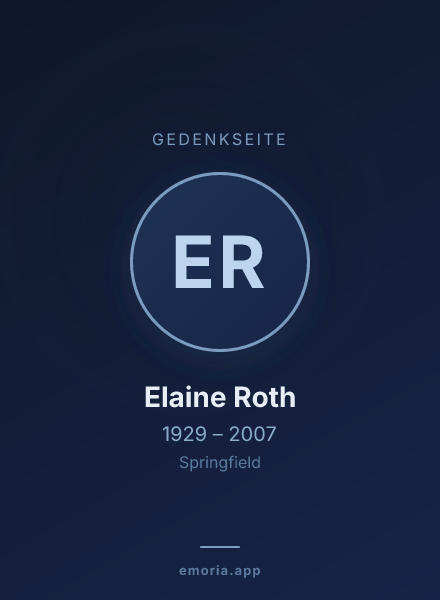 Gedenkportrait von Elaine Roth