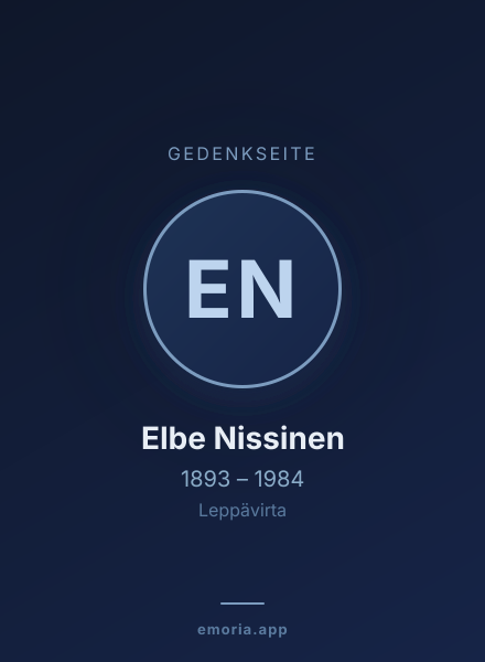 Gedenkportrait von Elbe Nissinen