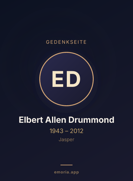 Gedenkportrait von Elbert Allen Drummond