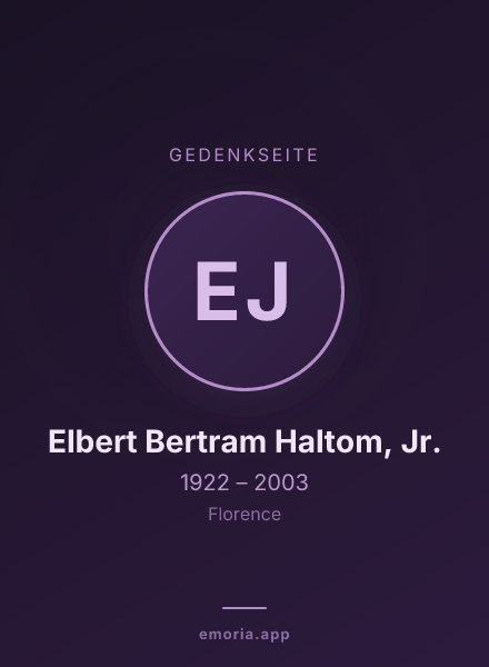 Gedenkportrait von Elbert Bertram Haltom, Jr.