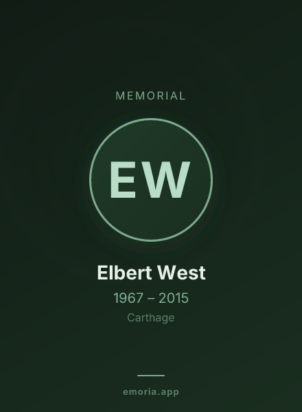 Memorial portrait of Elbert West