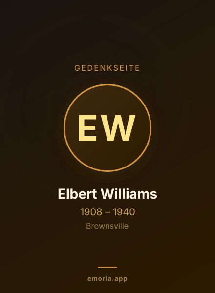 Gedenkportrait von Elbert Williams