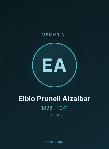 Memorial portrait of Elbio Prunell Alzaibar