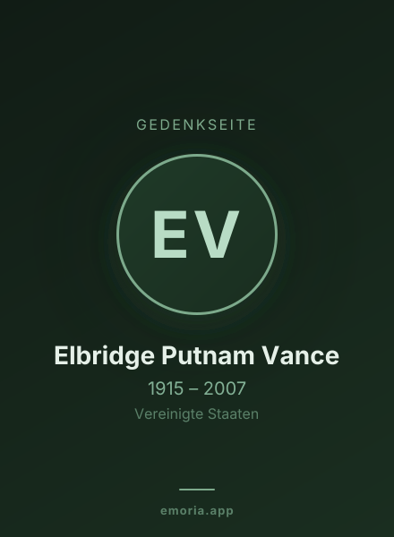 Gedenkportrait von Elbridge Putnam Vance