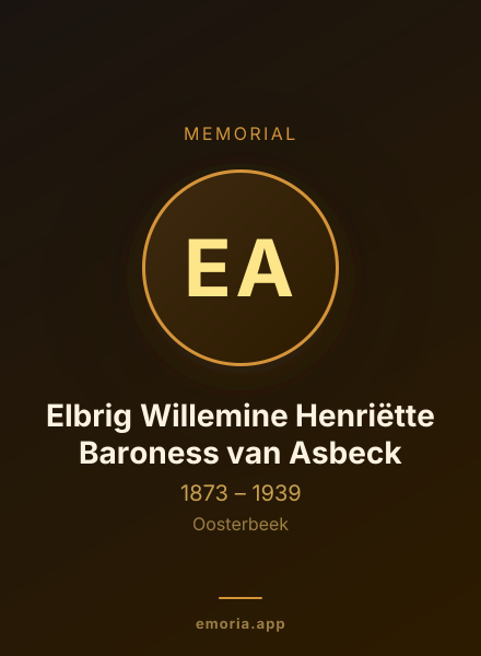 Memorial portrait of Elbrig Willemine Henriëtte Baroness van Asbeck