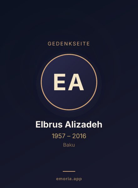 Gedenkportrait von Elbrus Alizadeh